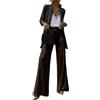 shownicer Completo da Donna in Due Pezzi con Paillettes Elegante Tailleur Pantaloni e Giacca da Completo Blazer a Maniche Lunghe Tuta A Argento XS