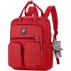 ECOSWAY Zaino da donna multi-tasca grande capacità impermeabile, stile studente multifunzionale zaino per viaggi all'aperto scuola, Rosso (Rosso) - B071610A4