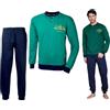 Navigare Pigiama Uomo Invernale Caldo Cotone Interlock Colore Jeans ALEROSS2141509 (S)