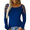 Xmiral Donna Maglie a Manica Lunga Blusa Elegante Lunga Maglione Pullover Camicetta Maglietta con Strass Cavo (L,3Blu)