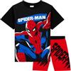 Marvel Spiderman Pigiama Bambino Estivo Corto Morbido e Traspirante Pigiami Bimbo Abbigliamento da Casa Set Idee Regalo Bambini (5-6 Anni, Nero/Rosso)