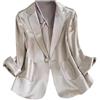 Yancremio Blazer Aderente A Maniche Lunghe in Raso Leggero Elegante Classico E retrò da Donna per Primavera E Autunno Giacca Casual da Lavoro Ufficio Festa Banchetto (Champagne,M)