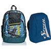 Seven Zaino Scuola ADVANCED URBAN ROCK, Blu Jeans, Doppio Scomparto + Coprizaino Antipioggia Impermeabile