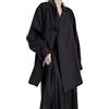 CHUNNUAN Donne Vintage Harajuku Camicetta Nera Asimmetrico Stile Cinese Scuro Academia Oversize Manica Lunga Chic Moda Retro Camicie-1,L