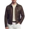 BARONE Giubbotto pelle Uomo - Giacca in vera pelle artigianale, Giubbotto autunno Primavera - Made in Italy Made In Italy - ALE (IT, Testo, 3XL, Regular, Regular, Camoscio Cuoio)