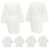Healvian Accappatoi Monouso per Spa e Sauna in Cotone Bianco, Set 6 Pezzi Leggeri e Versatili, per Saloni di Bellezza, Viaggi e Relax a Casa