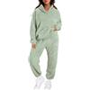 Generic Pigiama Donna Simpatico Pigiama Donna Caldo Cotone Completo da in Due Pezzi per La Casa con Cappuccio Maniche Lunghe E Pantaloni Casual Tinta Unita Pigiami Cotone Light Green XS