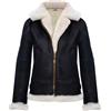 Infinity Leather Giacca di Pelle di Pecora con Cappuccio Marrone Donna con Pelliccia Zenzero XS