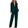 Yekdmxop Tailleur Donna Eleganti Curvy Completo 2 Pezzi Pantaloni e Giacca Cerimonia Tuta Completa Elegante Business Completi di Pantalone e Blazer Maniche Lunghe Tinta Unita per Matrimoni e Feste
