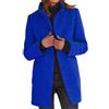 Generisch Trench da donna a maniche lunghe, elegante, taglio sottile, con bottoni, caldo cappotto di mezza stagione, giacca invernale a maniche lunghe e collo a risvolto, Blu scuro, M