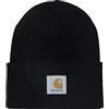 Carhartt Workwear Acrylic Watch Hat Cappello Invernale Unisex con Adesivo 7kmh Nero 10221