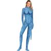 Shukqueen Costume da Principessa Omaticaya per Cosplay, Tuta intera Blu con Coda per Performance di Halloween, Blu, L