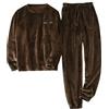 HAODAGE Pigiami da Uomo Set di Pigiama Caldi Spessi degli Uomini per Sleepwear Autunno Inverno Confortevole Morbido 2Pcs Homewear Set-N-L(50-70Kg)