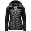 Navahoo, giacca leggera da donna per la mezza stagione, trapuntata, con cappuccio, Nimm Mich Mit, XS-XXL, Nero , L