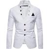 Generic Giacca da uomo casual slim fit con bottoni blazer stand colletto alla coreana leggero Business Dress cappotti sportivi, Noi:, XXL