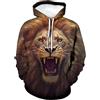 Lurhonp Felpa con cappuccio a maniche lunghe con stampa divertente leone per uomo, Multi2., X-Large