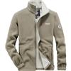 PANVER Giacca A Maniche Lunghe Uomo Comodo All-Match Con Cappuccio Giacca In Pile Uomo Casual Caldo Moda Giacca Fredda Da Uomo Temperamento Tendenza Classico Giacca Outdoor Uomo H-Khaki L