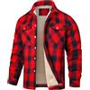 Oanviso Camicia Giacca Imbottita Uomo Scozzese Invernale Felpata Boscaiolo Camicie Button Down Plaid Quadri Giubbotto Con Bottoni Caldo e Morbido Giubbino Classico Casual Cappotto B Verde Scuro XL