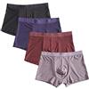 BLOMDE Slip Uomo 4Pcs Fibre De Bambou Plus Shorts De Grande Taille Sous-vêtements Respirants 5XL 6XL 7XL 8XL-Blue BRE_7XL_4 pièces