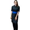 tessile astorino RICAMO 0 - Divisa Cuoco Donna - Nera e Blu - 3PZ - Giacca Manica Corta, Pantalone e Grembiule - 100% Cotone - Completo per Cucina e Ristorante - Made in Italy (XS)