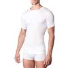 marcLuis - Mezza Manica Girocollo in Cotone bielastico per Una Perfetta vestibilità e senzazione Avvolgente sulla Pelle, Confezione da 3 Pezzi, Bianco, Taglia M