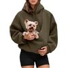 Generico Felpa Tasca Gatto Felpa Donna in Peluche con Tasca Porta Animali per Gatti e Cani Felpe con Cappuccio Pullover Casual Invernale Unisex per Casa e all'Aperto S-XXL