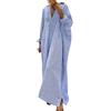 Cocila Abiti Lunghi Estivi Donna Abito da Donna in Camicia di Cotone e Lino a Righe Abiti Lunghi Larghi Casuali Grucce per Borse