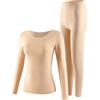 HEONSATI Termico Completo Donna Set Termici Funzionale Completi Maglietta con Funzione Base Layer Slim Antivento Termica Tops a Maniche Lunghe e Pantalone Intimo da Donna Invernale Calda Due Pezzi Traspirante