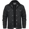 Suncadmious Giacca da Uomo in Velluto a Coste Sherpa Foderato in Pile Camionista Giacche Cotone Turn-Down Collare Giacca Caldo Cappotto Invernale (Blu,M)