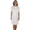 Premamy - Camicia Clinica per Premaman, Modello Aperto Davanti, Cotone Jersey, Pre-Post Parto - Bianco - III (S)