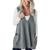 VaiKanhai Gilet da Donna Nero in Lana con Tasche, Maglia a Maniche Lunghe, Gilet in Maglia a V, Scollo a V, Morbido e Sciancrato, Top a Tunic, Gilet con Pelliccia, caffè, XXL