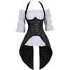 Hengzhifeng Corsetto Steampunk Costumi Carnevale Donna Pirata (EUR 48-50,Marrone)