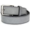 Emila Cintura scamosciata grigia uomo cinta camoscio artigianale casual 3,5 cm con fibbia per jeans abiti da ragazzo made in italy belt classica elegante cuciture ai bordi impunture Vera Pelle Grigio
