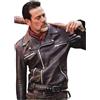 Leather Verse Giacca Negan Nera in Pelle Premium da Motociclista Brando Stile Motociclista in Vera Pelle per Uomini, Nero - Vera Pelle, XXS