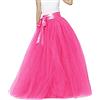 Generic Gonna lunga in tulle, da donna, in tulle, per carnevale, carnevale, con cintura, tutù, costume di carnevale, costume da ballo, maxi gonna in rete, Rosso 1, Taglia unica