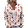 Generico Cardigan Donna Natale Autunno Corto Giacca In Maglia Lana Con Bottoni Girocollo Maglioncino Aperta Davanti Elegante Manica Lunga Cardigan Lavorato a Maglia Invernale Comodo Casual Golfino Taglie Forti