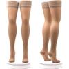 ACTIVA-Pacchetto 2 Paia Calze Autoreggenti 70 Denari Compressione Graduata Riposante mm/Hg 11/14 Tg XXL Ambra- peso oltre 80 Kg-100% Made in Italy