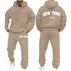YOSUWOAI Tuta Sportiva da Uomo in Cotone 2-Pezzi con Cappuccio e Pantaloni da Jogging Set Sportivo Caldo e Comodo Tuta da Ginnastica a Maniche Lunghe con Cappuccio e Pantaloni Sportivi, O verde, M