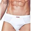 PRIMAL Slip Uomo Cotone Elasticizzato, Offerta 6 e 12 Pezzi, Mutande Uomo Bianche e Colorate Intimo Uomo Traspirante Art. 80232200 (6 Pezzi.Bianco, 8)