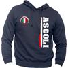 Generico Felpa Ascoli Sport Calcio - con Cappuccio Senza Tasca Centrale - Tifosi Ultras Ascoli Vari Colori Taglie dalla S alla XXL (M, Nero)