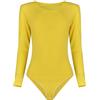 Evoni - Body a maniche lunghe per bambini con scollo rotondo, in cotone, giallo 98