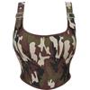 E-girl Corsetto push up da donna, con lacci, corpetto mimetico, C8006, verde, 36-38