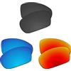 EZReplace Lenti di ricambio per occhiali da sole Oakley Valve 2014 OO9236 (lenti polarizzate), Nero carbonio + blu ghiaccio + rosso fuoco, Taglia unica