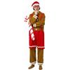 Generico Costume natalizio-Tuta Intera Adulti Renna Pan di Zenzero Natalizia, Peluche Unisex Morbido per Carnevale, Natale