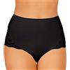 JADEA CULOTTA Donna con Pizzo, Offerta 6 e 12 Pezzi, Slip Donna in Cotone Elasticizzato, Slip Donna Vita Alta 802307 (6 Pezzi-Nero, 9)