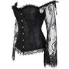 Hengzhifeng Corsetto con Maniche Bustino Corsetti Halloween Donna (EUR 30-32,Rosso)