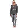 Normann Grazioso pigiama lungo da donna con gatti, Colore: rosa., Small