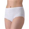 Felis Confezione da 6 Culotte Donna Classica a Vita Alta Cotone Disegno a Traforo con Pizzo, Mutande Donna Bianche, Traspiranti e comode, Persone anziane, sgambate, Taglie Forti