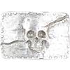 BELTINGER Fibbia per cintura teschio 4,0 cm | fibbia intercambiabile fibbia per cintura 40mm solida | cintura intercambiabile fino a 4cm | argento antico