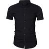 SSBZYES Camicie da Uomo Estive Camicie da Uomo 100% Cotone Camicie a Maniche Corte Camicie di Jeans Camicie da Uomo a Maniche Corte Camicie da Uomo